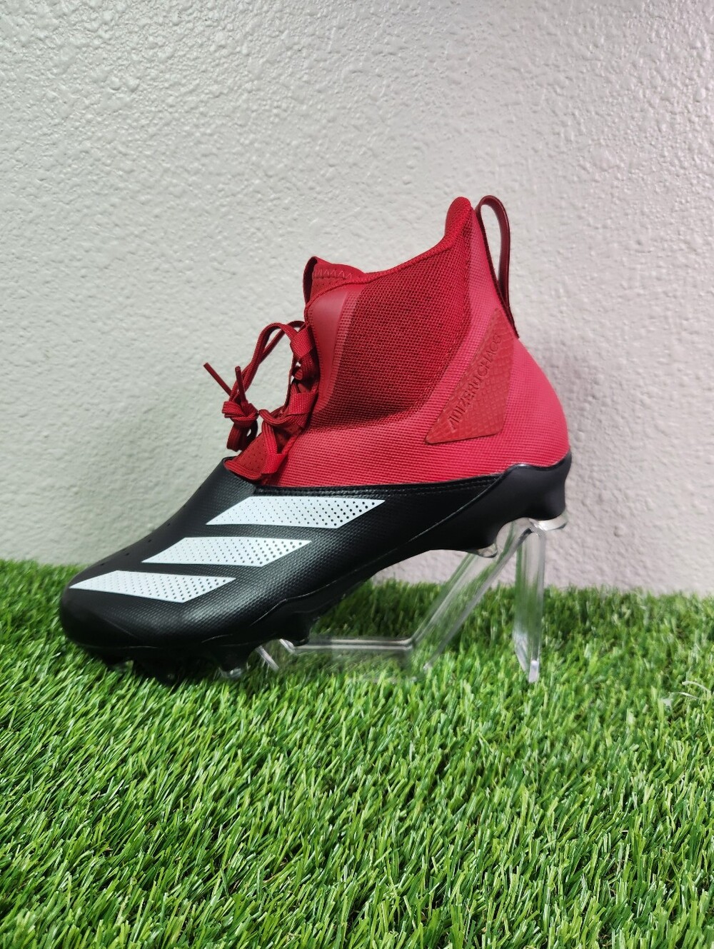 Adizero Chaos Football Linemen Cleats Red Black (IE3999) Men’s Size 11